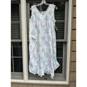 Vtg Dreamy Details Cotton Long Granny Nightgown Flowers Sz Small New w/ tags